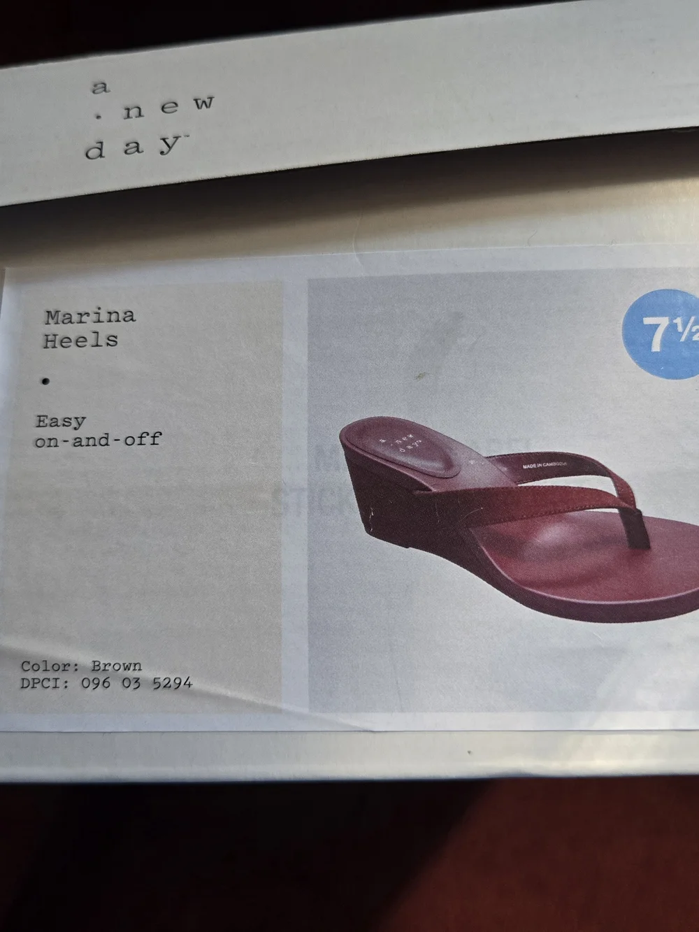 NIB A New Day Brown Marina Wedge Sandal Size 7.5